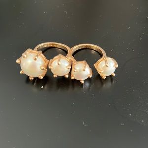 Kendra Scott rose gold pearl double ring